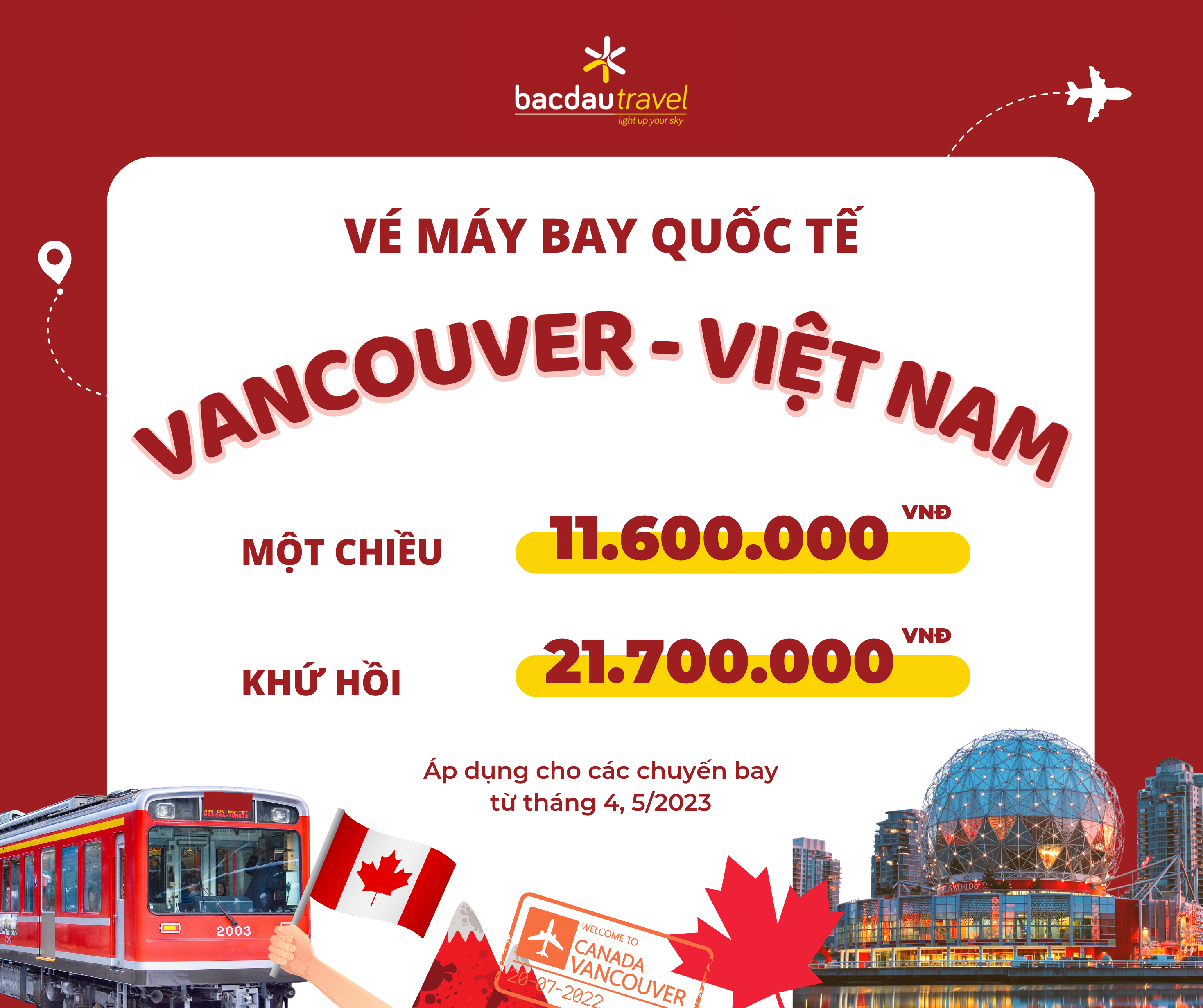 VANCOUVER ✈ VIỆT NAM THÁNG 04 - 05/2023