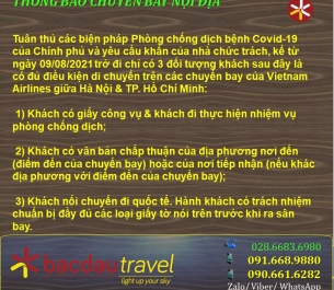 Lưu ý về chuyến bay Vietnam Airlines giữa Hà Nội & TpHCM