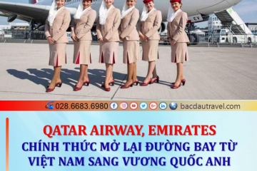 Qatar Airways & Emirates mở lại đường bay Việt Nam - UK